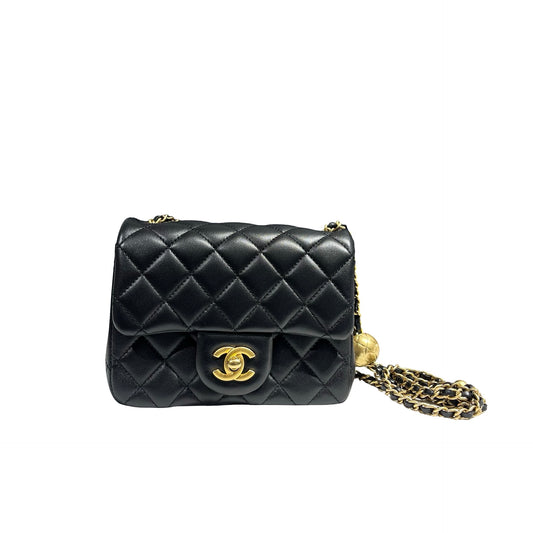CHANEL MINI FLAP 17CM WITH GOLD BALL [3001177]