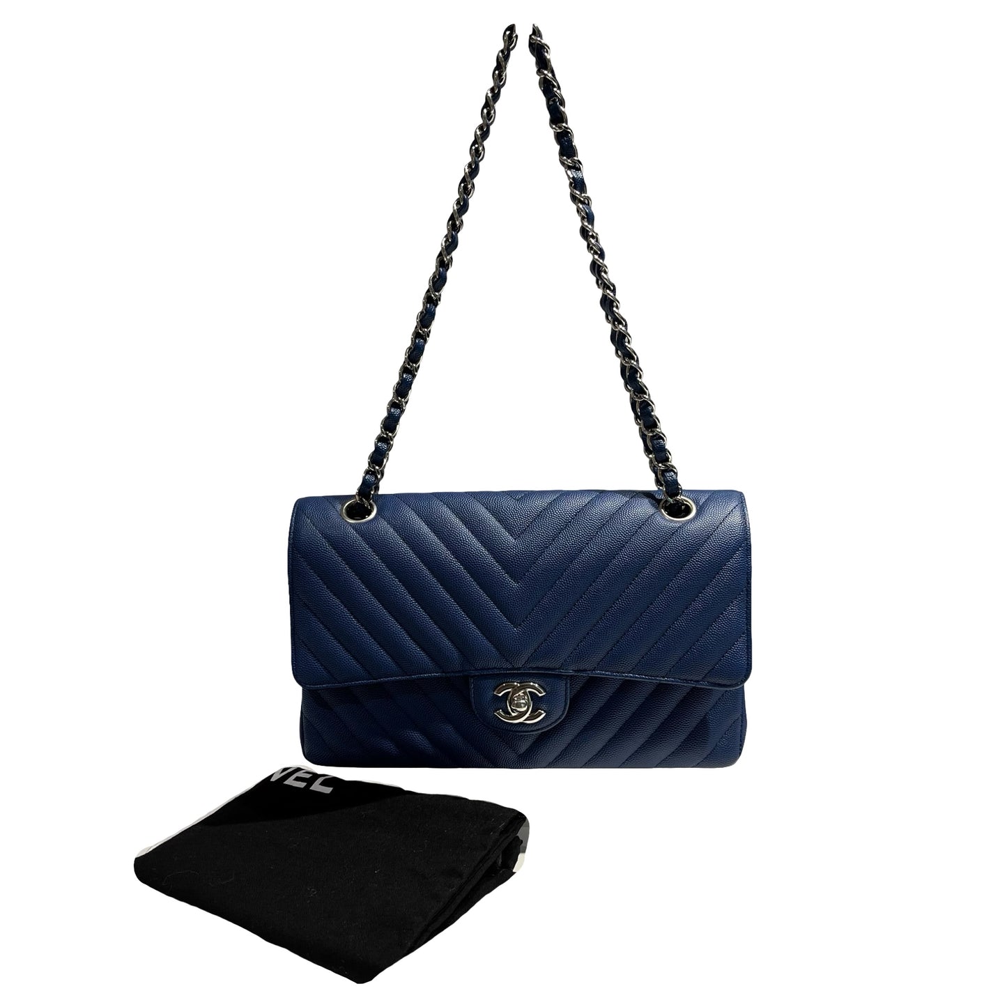 CHANEL CF25 V LINE CAVIAR BLUE [3000543]