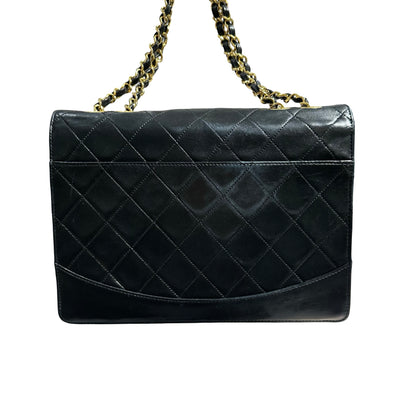 CHANEL VINTAGE 2.55 BLACK LAMBSKIN GHW FLAP BAG [20004231]