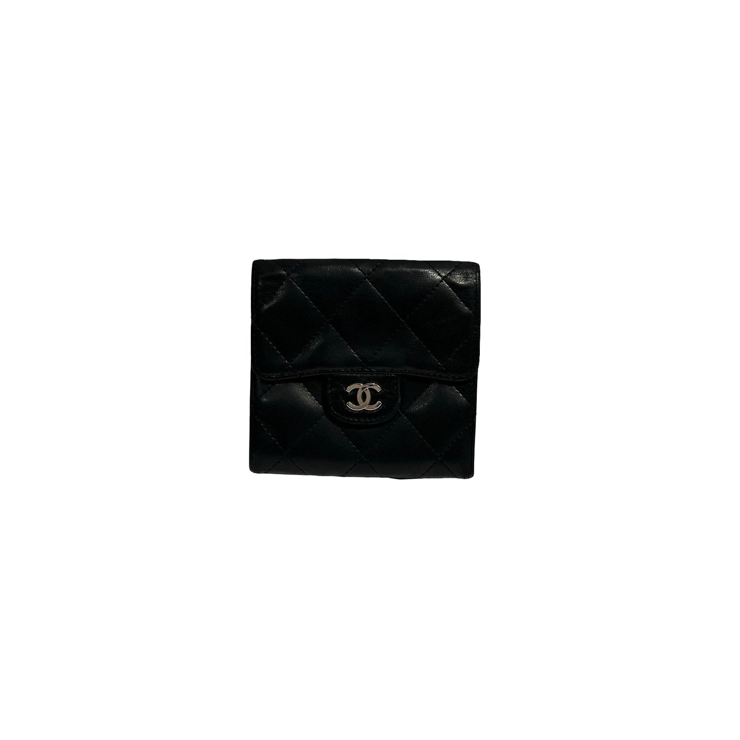 CHANEL WALLET BLACK LAMBSKIN PHW [3000631]