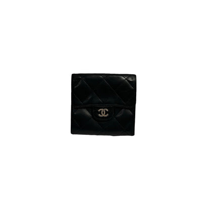 CHANEL WALLET BLACK LAMBSKIN PHW [3000631]
