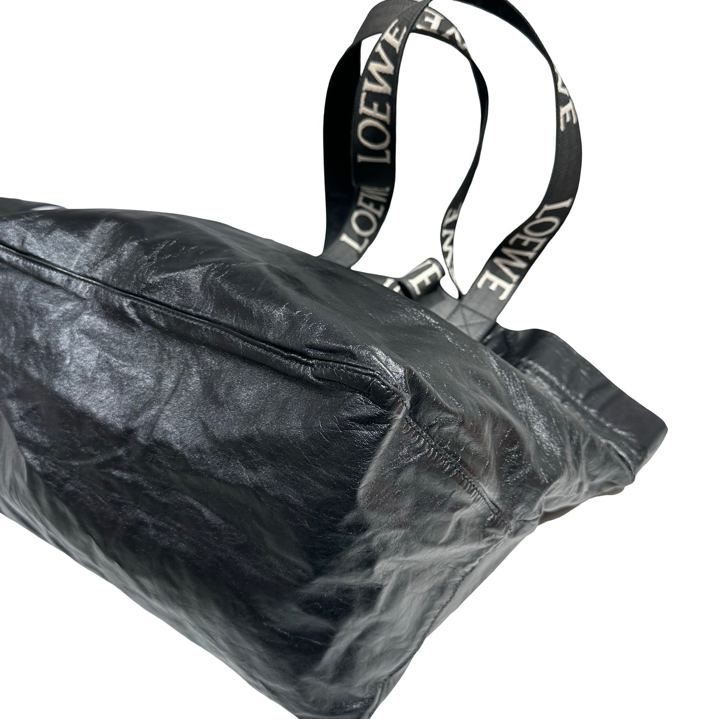 LOEWE FOLD SHOPPER BAG BLACK LAMBSKIN [3001376]