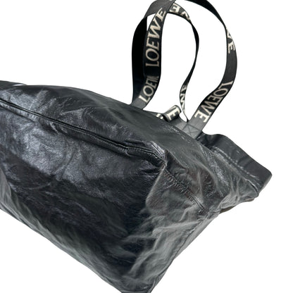 LOEWE FOLD SHOPPER BAG BLACK LAMBSKIN [3001376]