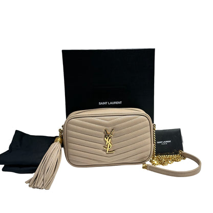 YSL MINIBAG MONO BEIGE CALFSKIN GHW [3001065]