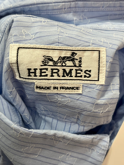 HERMES EMBROIDERED LIGHT BLUE SHIRT [20000286]