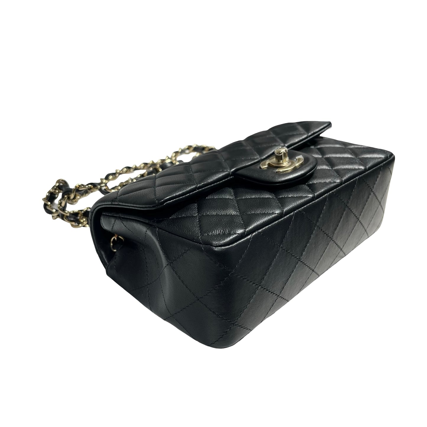 CHANEL MINI FLAP 20 CM BLACK LAMBSKIN GHW [3001063]