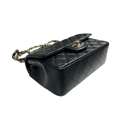 CHANEL MINI FLAP 20 CM BLACK LAMBSKIN GHW [3001063]