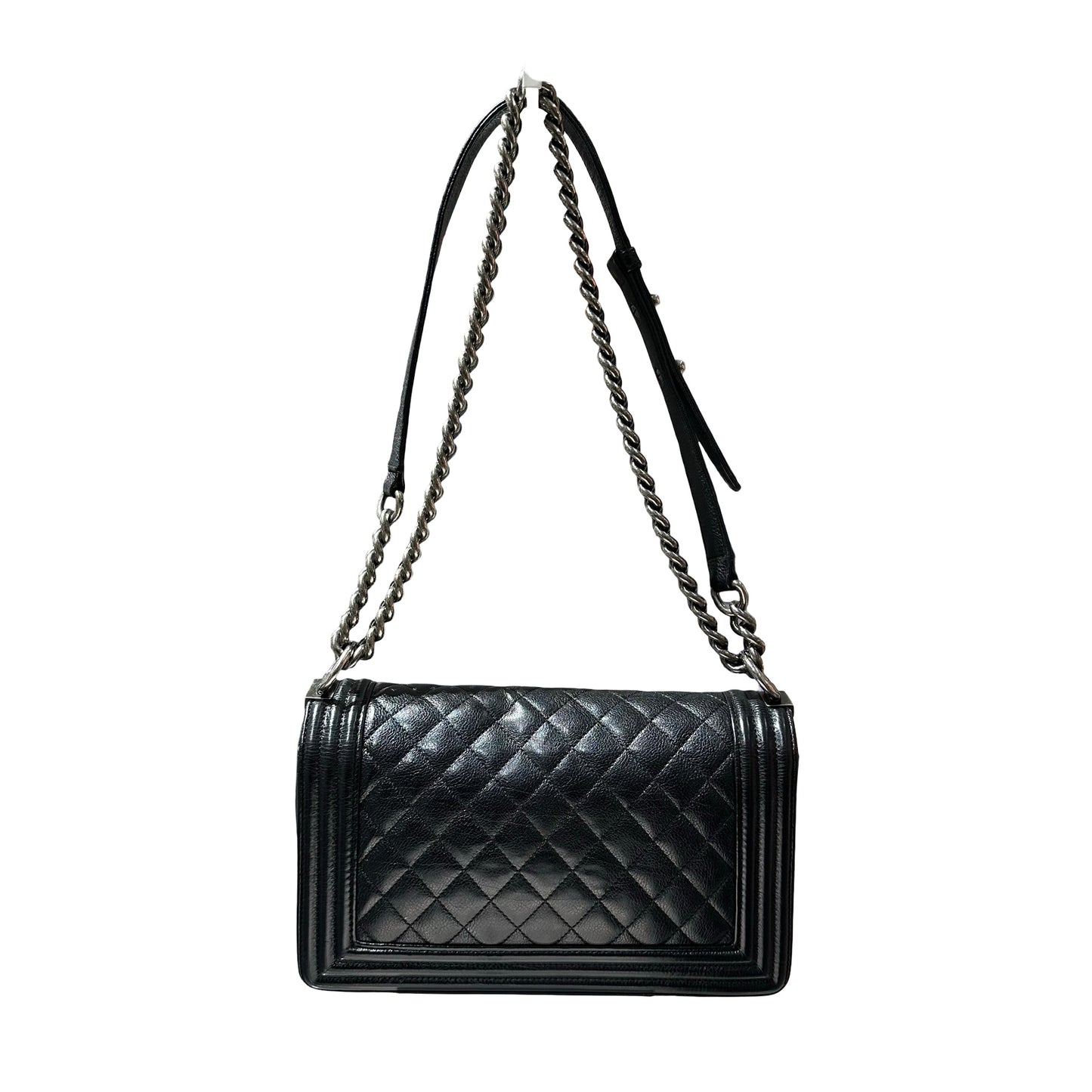 CHANEL LE BOY 25 BLACK CAVIAR PHW [3000597]