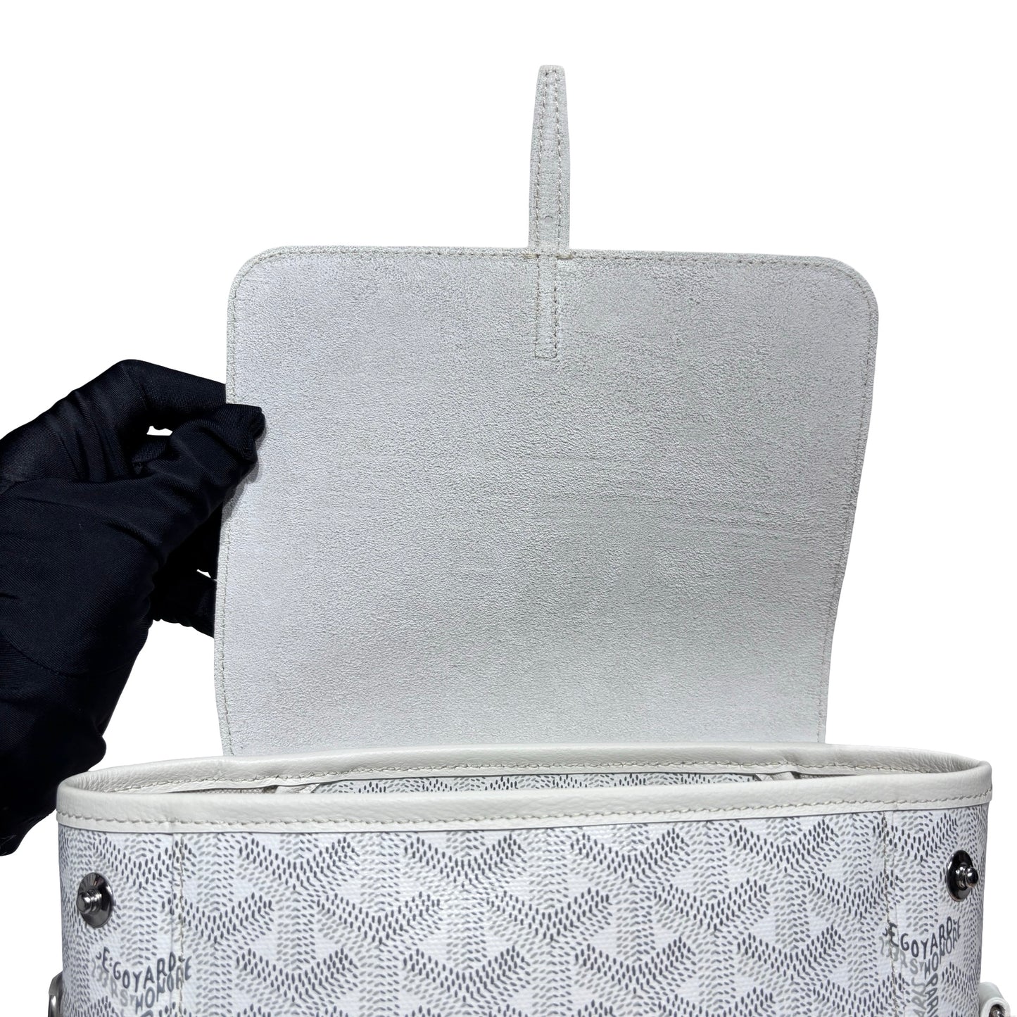 GOYARD LE SAC ALPIN MINI WHITE CANVAS PHW [3001373]