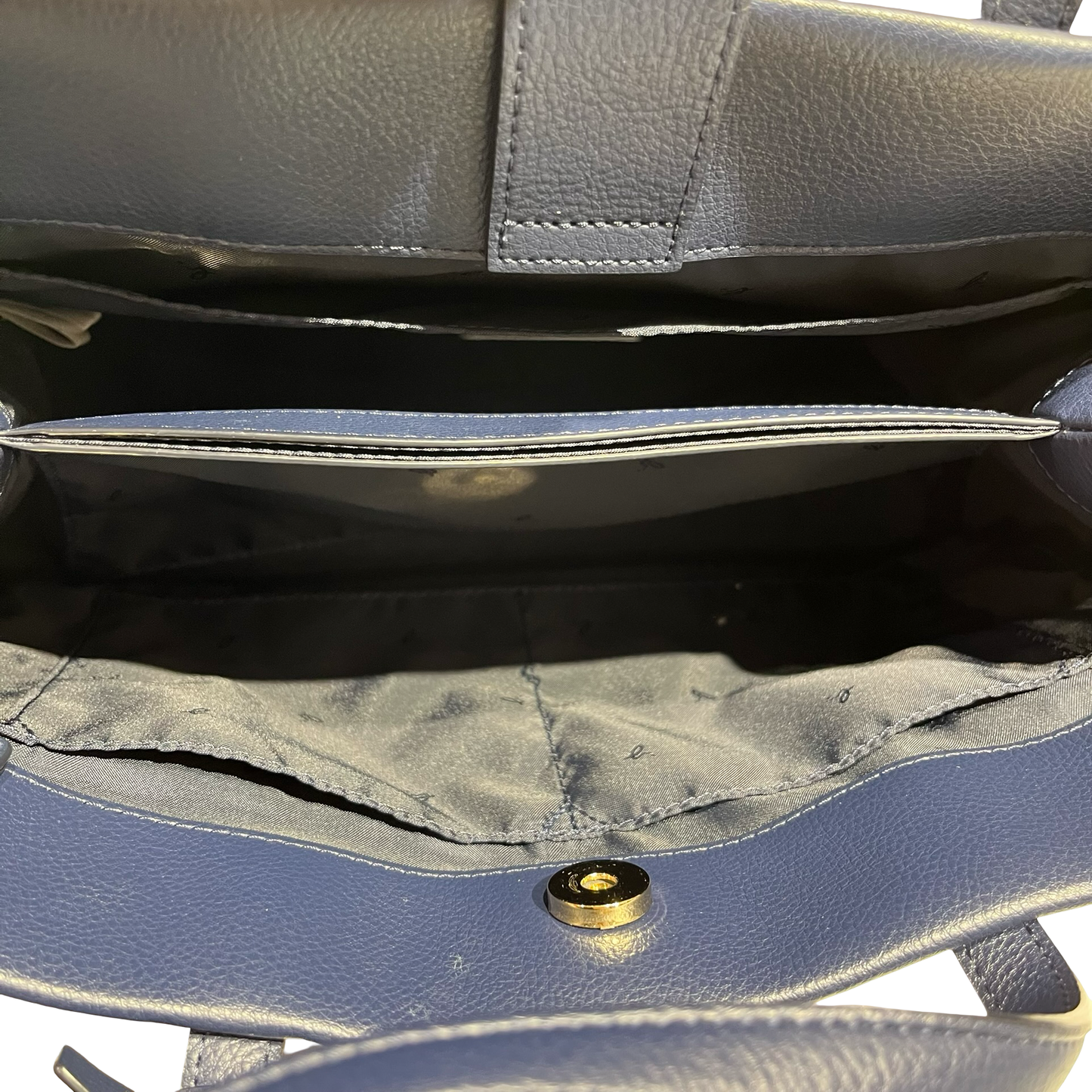 AGNES B. BLUE LEATHER HANDBAG [3000665]