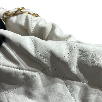 CHANEL 22 SMALL WHITE GHW [3001041]