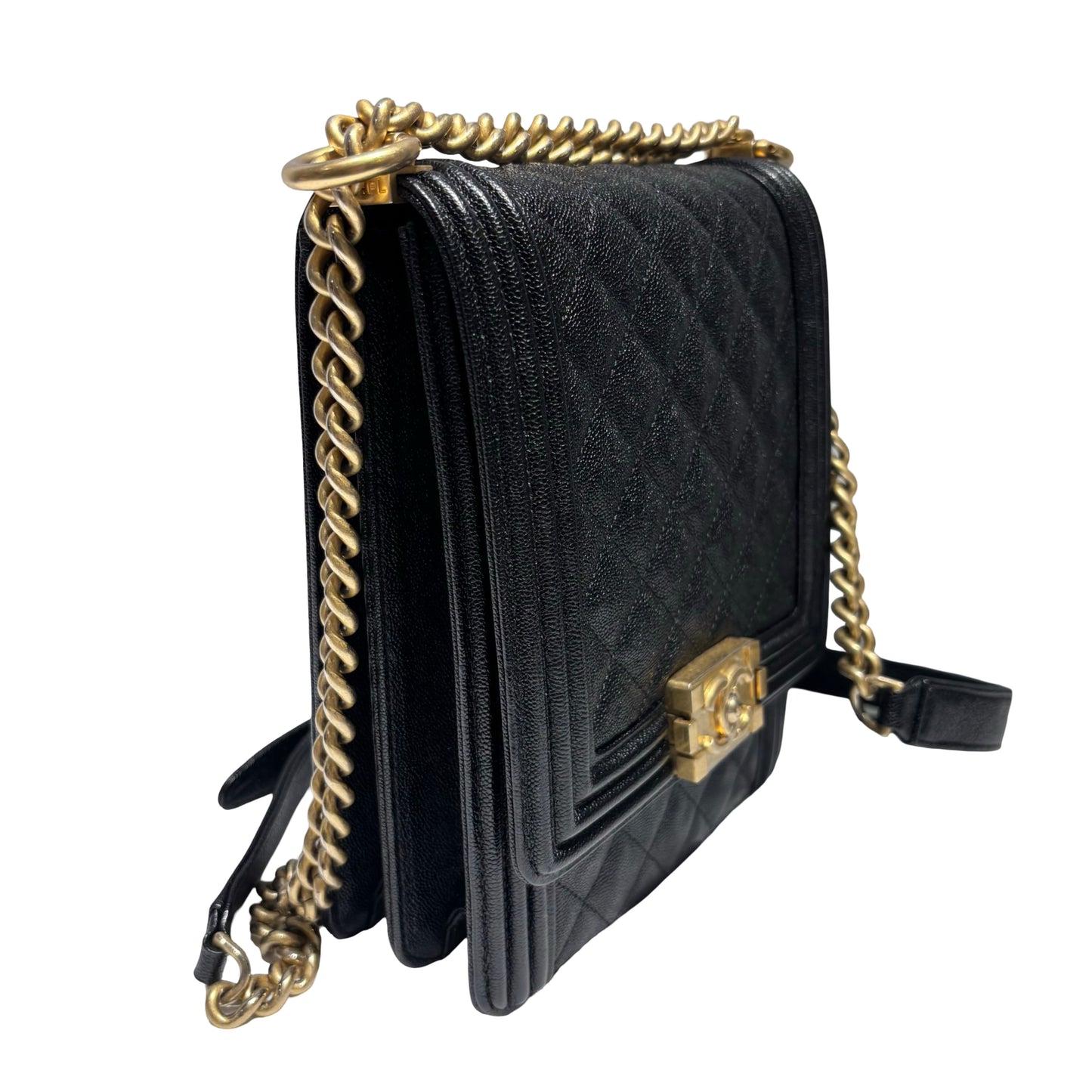 CHANEL LEBOY VERTICAL CAVIAR CHAIN SHOULDER BAG [3000358]