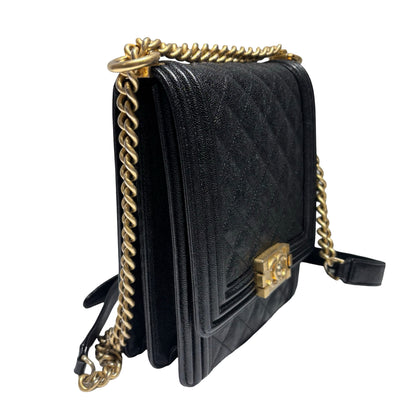 CHANEL LEBOY VERTICAL CAVIAR CHAIN SHOULDER BAG [3000358]