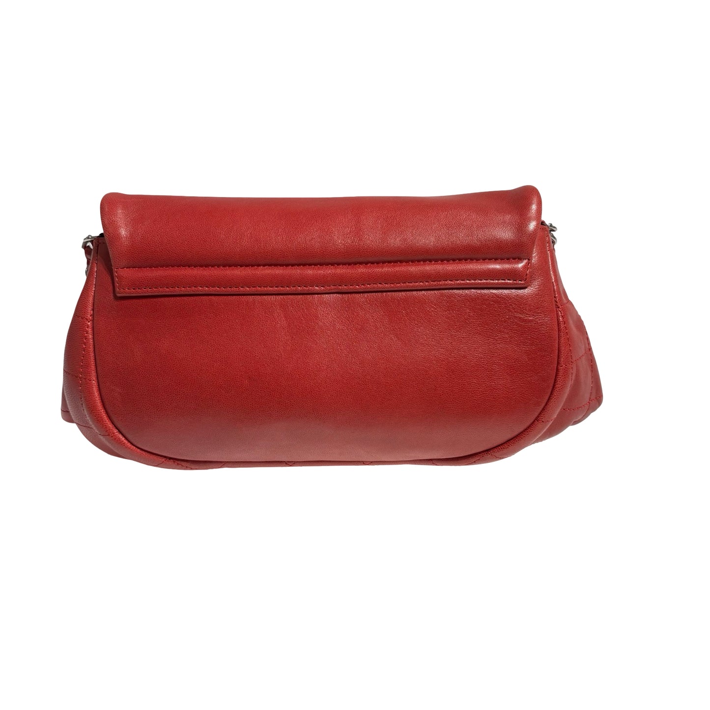 CHANEL RED PHW HALF MOON CHAIN SHOULDER BAG [3000263]