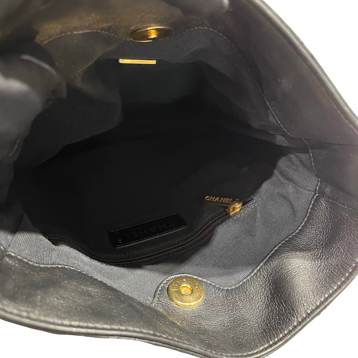 CHANEL BUCKET BAG BLACK GHW [3001201]