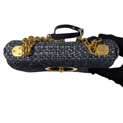 DIOR CARO SMAILL TWEED DARK BLUE [3000613]