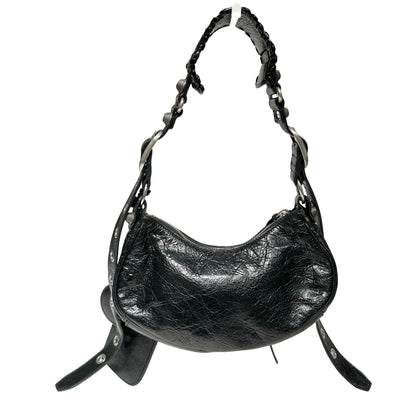 BALENCIAGA LE CAGOLE XS BLACK CALFSKIN PHW SHOULDER BAG [3000642]