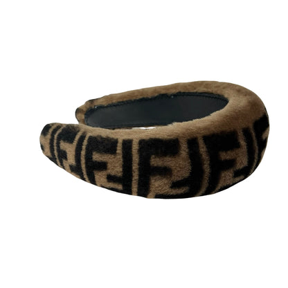 FENDI SHEARLING FF ZUCCA HAIRBAND [3000856]