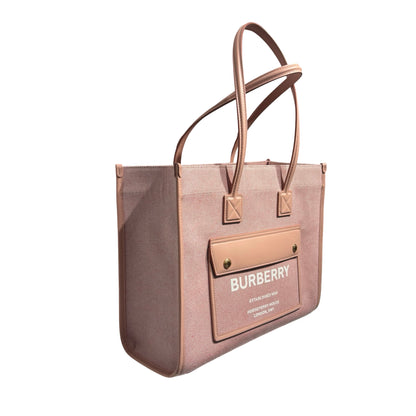 BURBERRY DUSTY PINK GHW SMALL FREYA TOTE BAG [3000259]