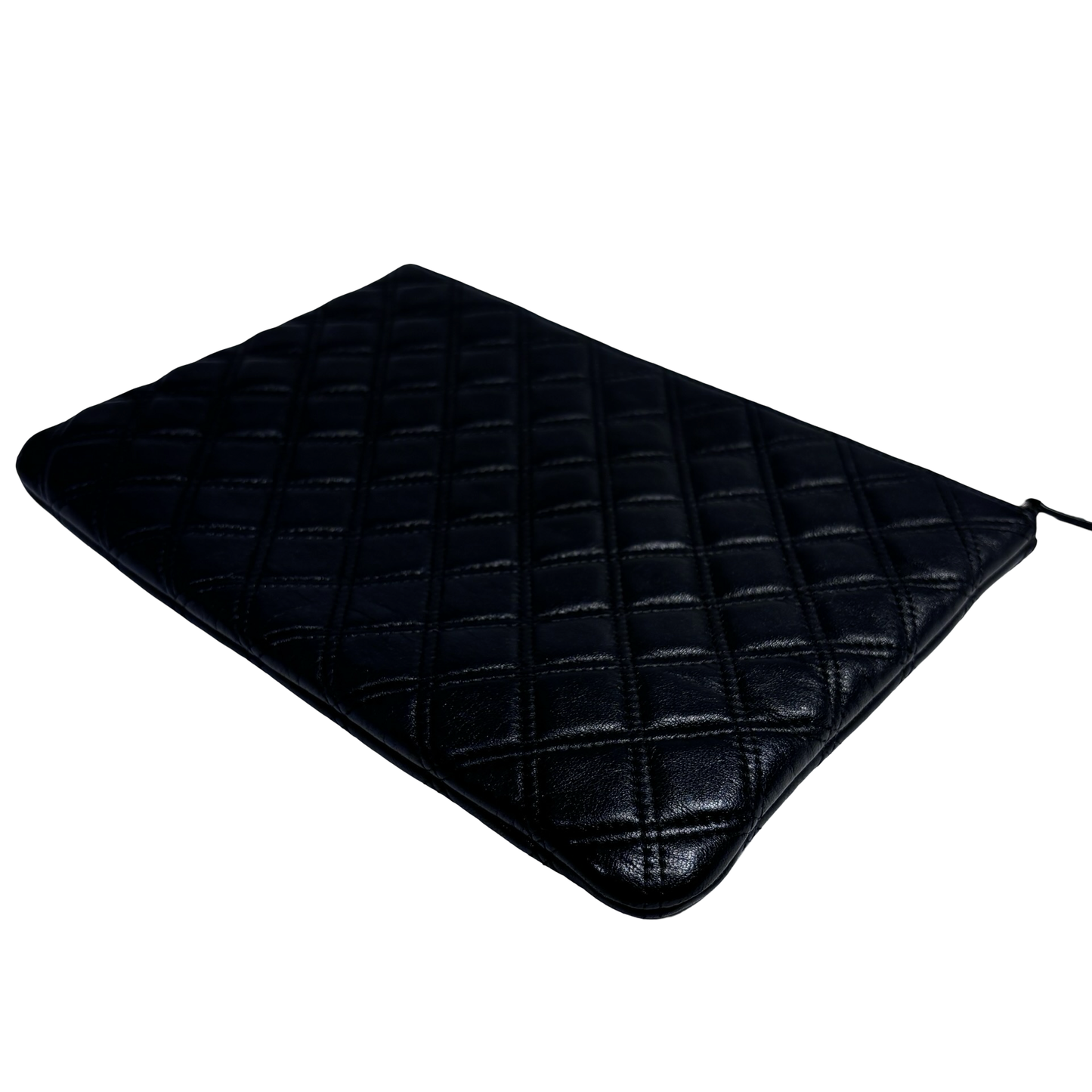 CHANEL BLACK LAMBSKIN CLUTCH PHW [20004170]