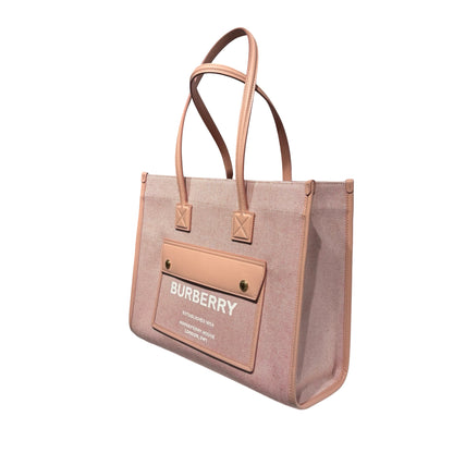 BURBERRY DUSTY PINK GHW SMALL FREYA TOTE BAG [3000259]