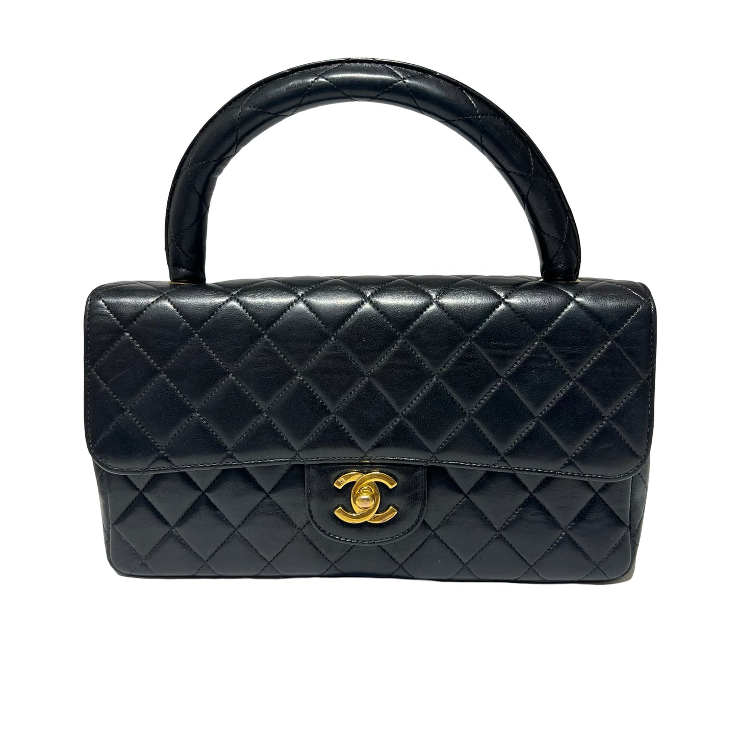 Matelasse Quilted Lambskin Kelly Flag bag Hand bag [101273]