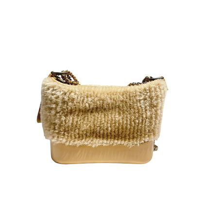 CHANEL GABRIELLE SMALL BEIGE SHEARLING [3000156]