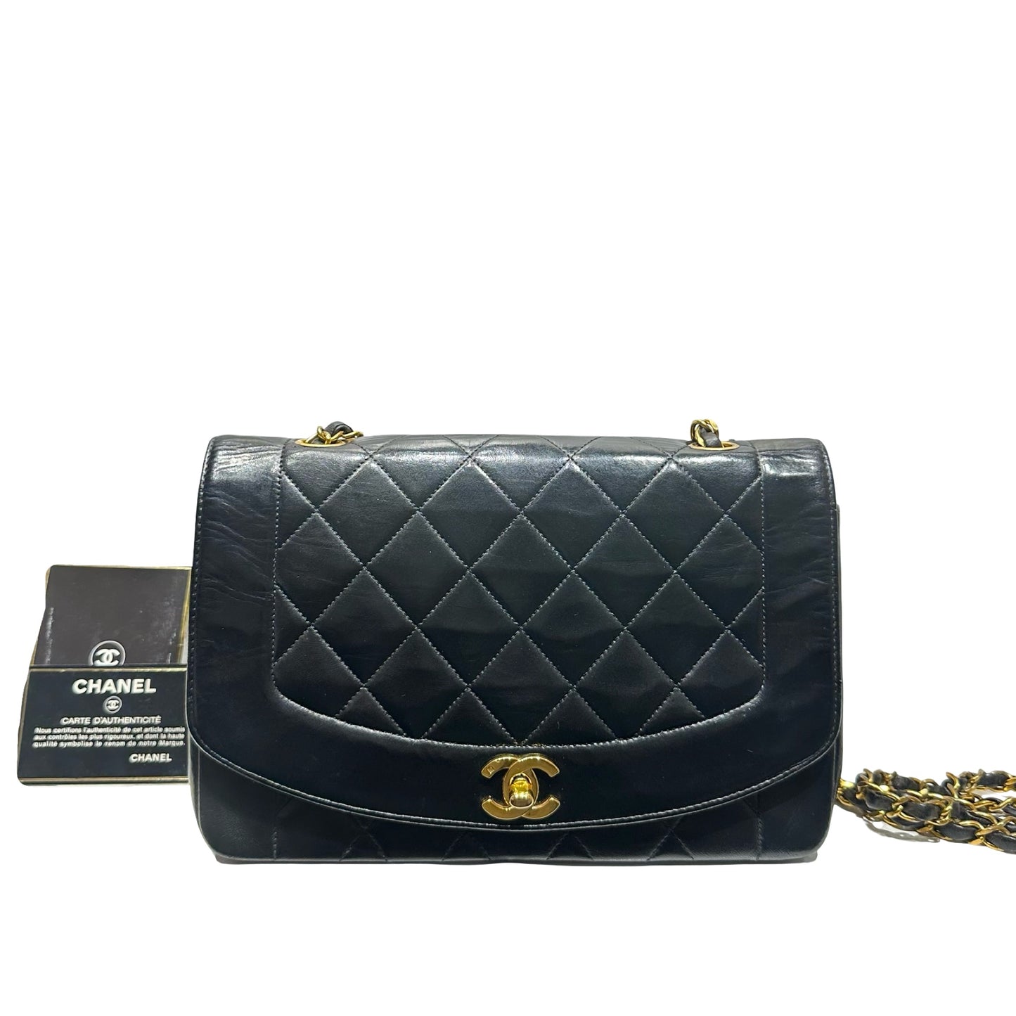 CHANEL DIANA LAMBSKIN BLACK GHW [2000039]