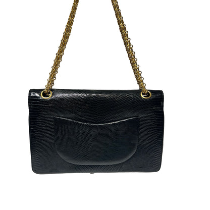 Lizard skin Classic Double Flap 25 Chain Shoulder Bag [101564]