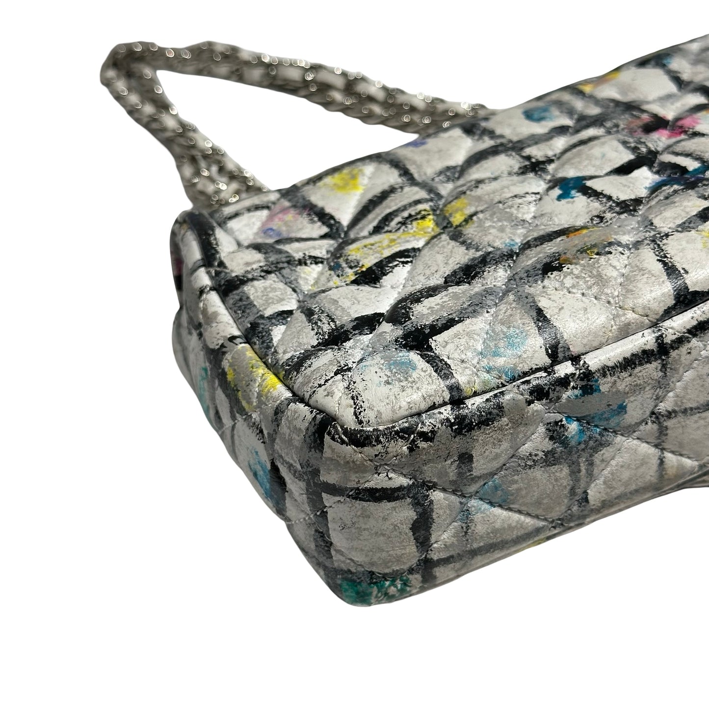 CHANEL CF MINI FLAP GRAFFITI WHITE CALFSKIN PHW [3000155]