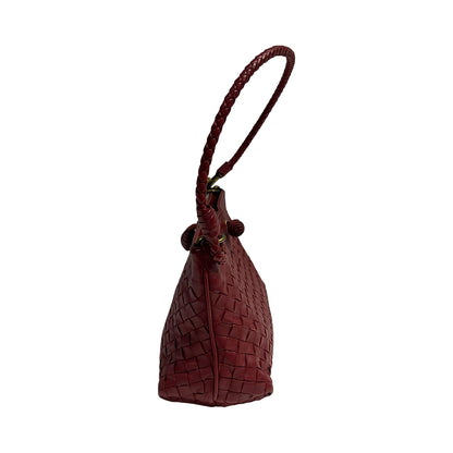 BOTTEGA VENETA RED LEATHER SHOULDER POUCH [3000655]