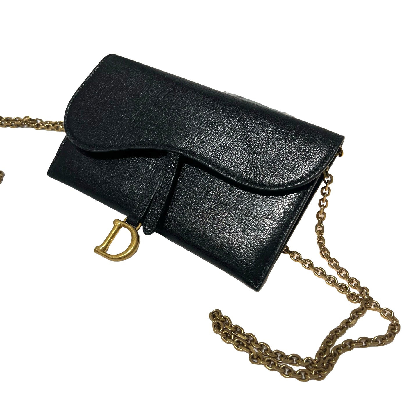 Calfskin SADDLE BAG  Chain Shoulder Bag [101393]