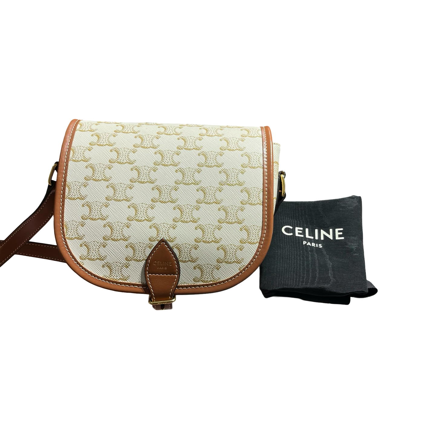 CELINE FOLCO WHITE CANVAS GHW [3000612]
