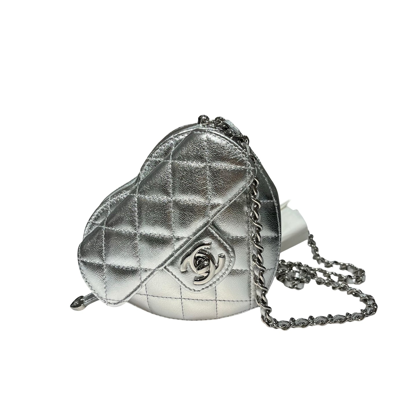 CHANEL SILVER HEART CHAIN SHOULDER BAG [3000624]