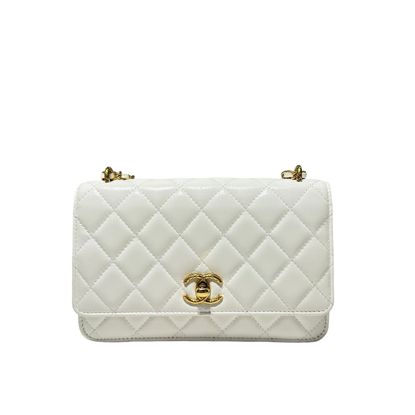 Matelasse Quilted Oil wax leather Chanel Woc Two Way Shoulder Bag [101673]