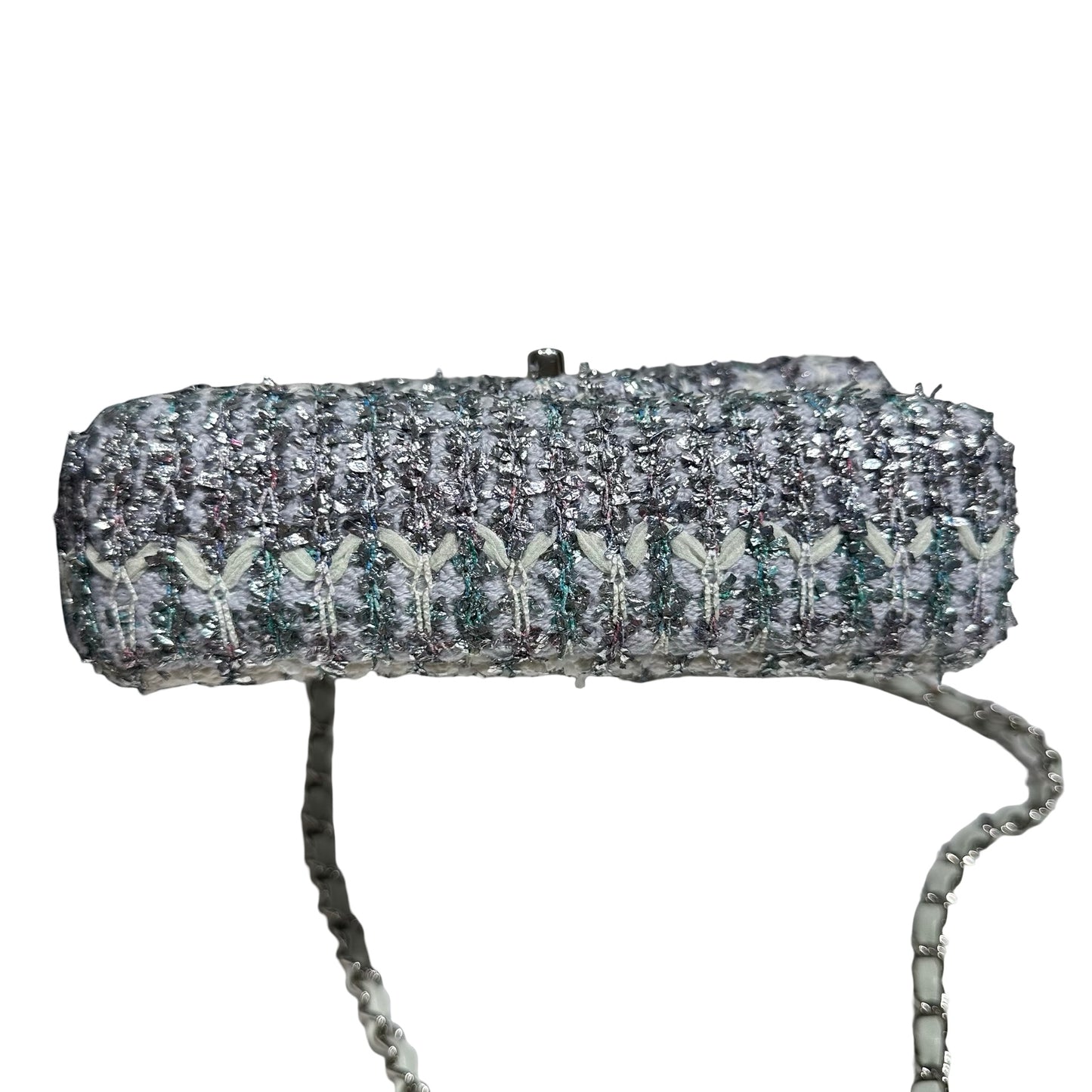 CHANEL CF MINI 20 TWEED LIGHT BLUE PHW[3000164]