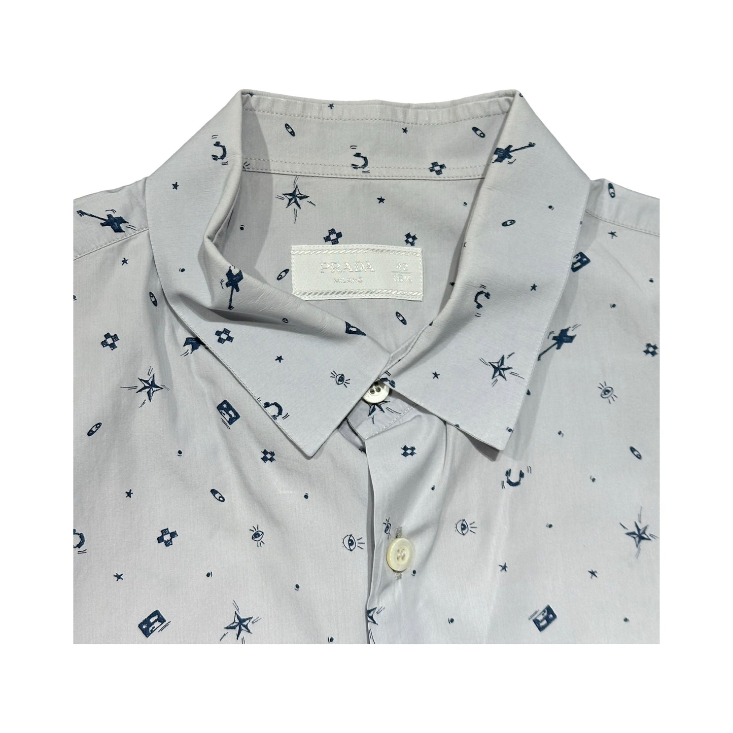 PRADA PRINTED LIGHT GREY SHIRT [20000283]