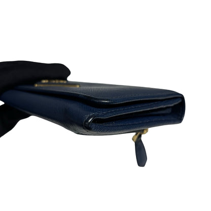 PRADA LONG WALLET BLUE GHW [3001093]