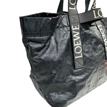 LOEWE FOLD SHOPPER BAG BLACK LAMBSKIN [3001376]
