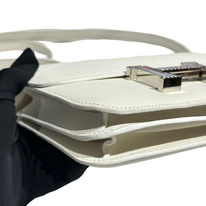 HERMES CONSTANCE MINI 19 EVERCOLOUR 01WHITE PHW ENAMEL [3000157]