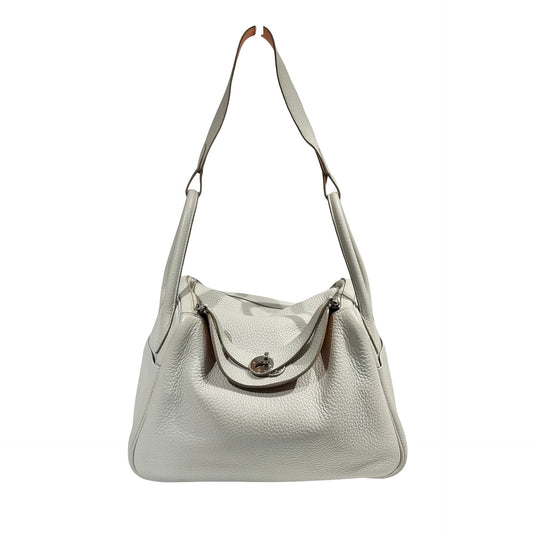 HERMES LIGHT GREY & ORANGE PHW LINDY 30 [3000277]