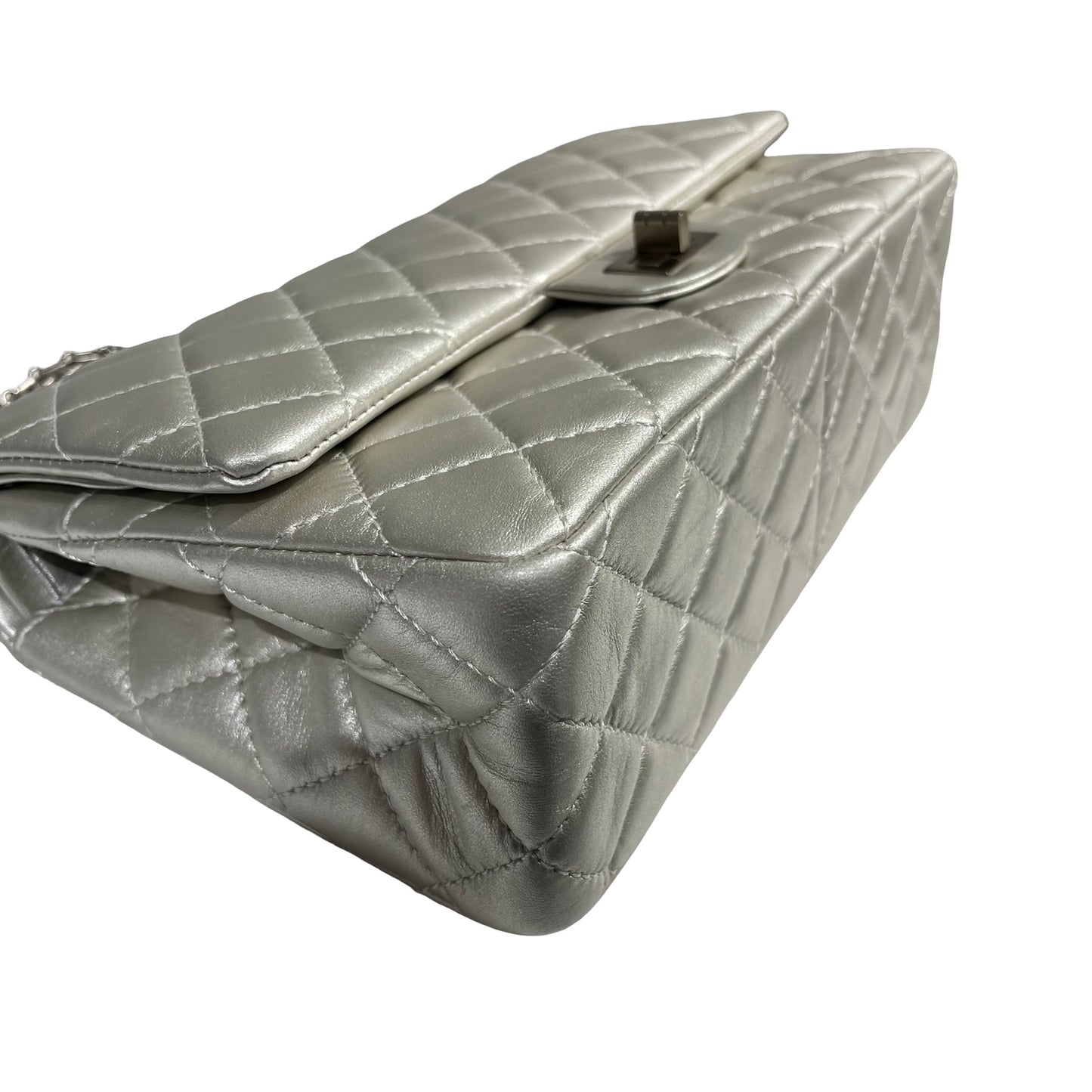 CHANEL SILVER PHW 2.55 27CM LAMBSKIN [3001051]