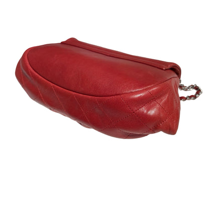 CHANEL RED PHW HALF MOON CHAIN SHOULDER BAG [3000263]