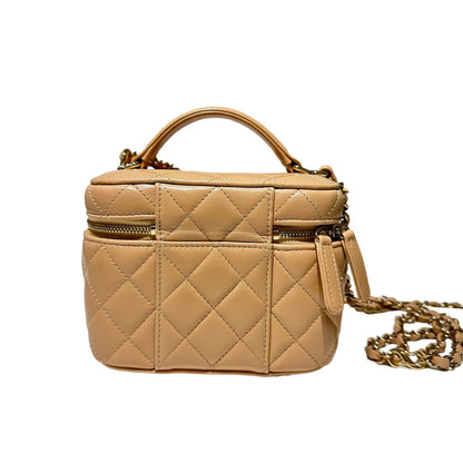 Lambskin vanity with top handle Cross Body Bag [101587]