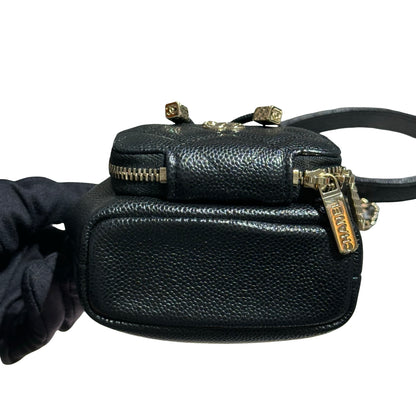 CHANEL MINI BUCKET SHOULDER BAG BLACK GHW CAVIAR SKIN [3001008]