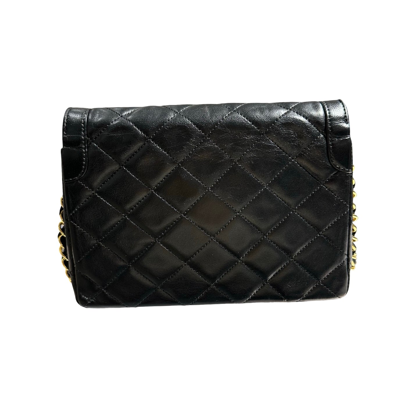 CHANEL VINTAGE DIANA BLACK LAMBSKIN GHW FLAP BAG [20004230]