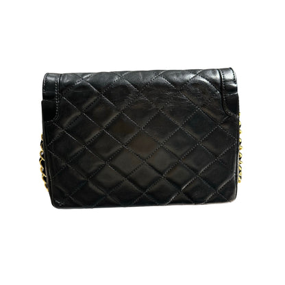 CHANEL VINTAGE DIANA BLACK LAMBSKIN GHW FLAP BAG [20004230]