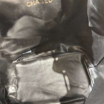 CHANEL VINTAGE BUCKET BAG BLACK LAMBSKIN GHW [3001375]