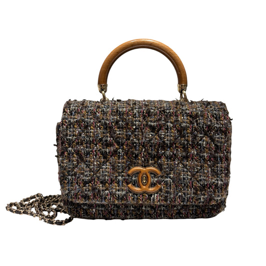 CHANEL KNOCK ON WOOD TOP HANDLE FLAP BAG [3000366]