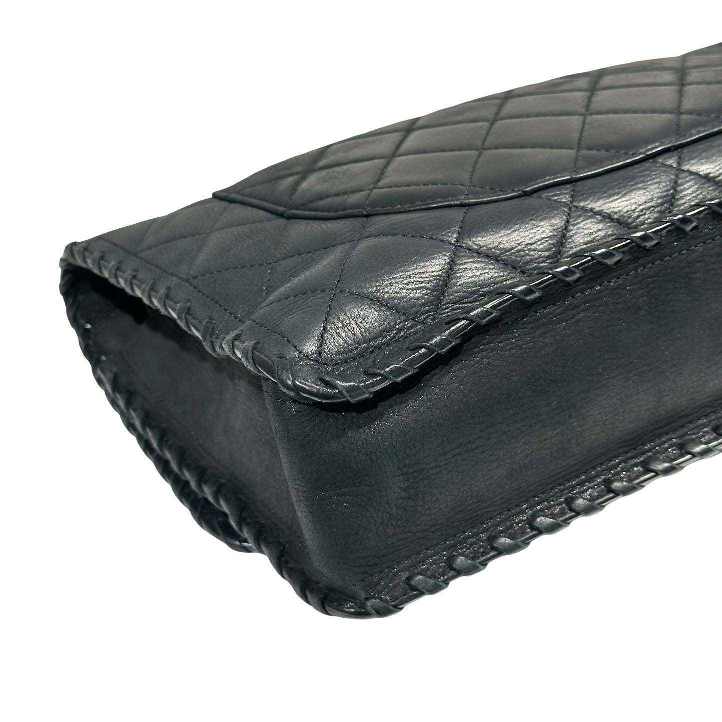 CHANEL DARK GREEN GHW HAPPY STITCH FLAP BAG [3000274]
